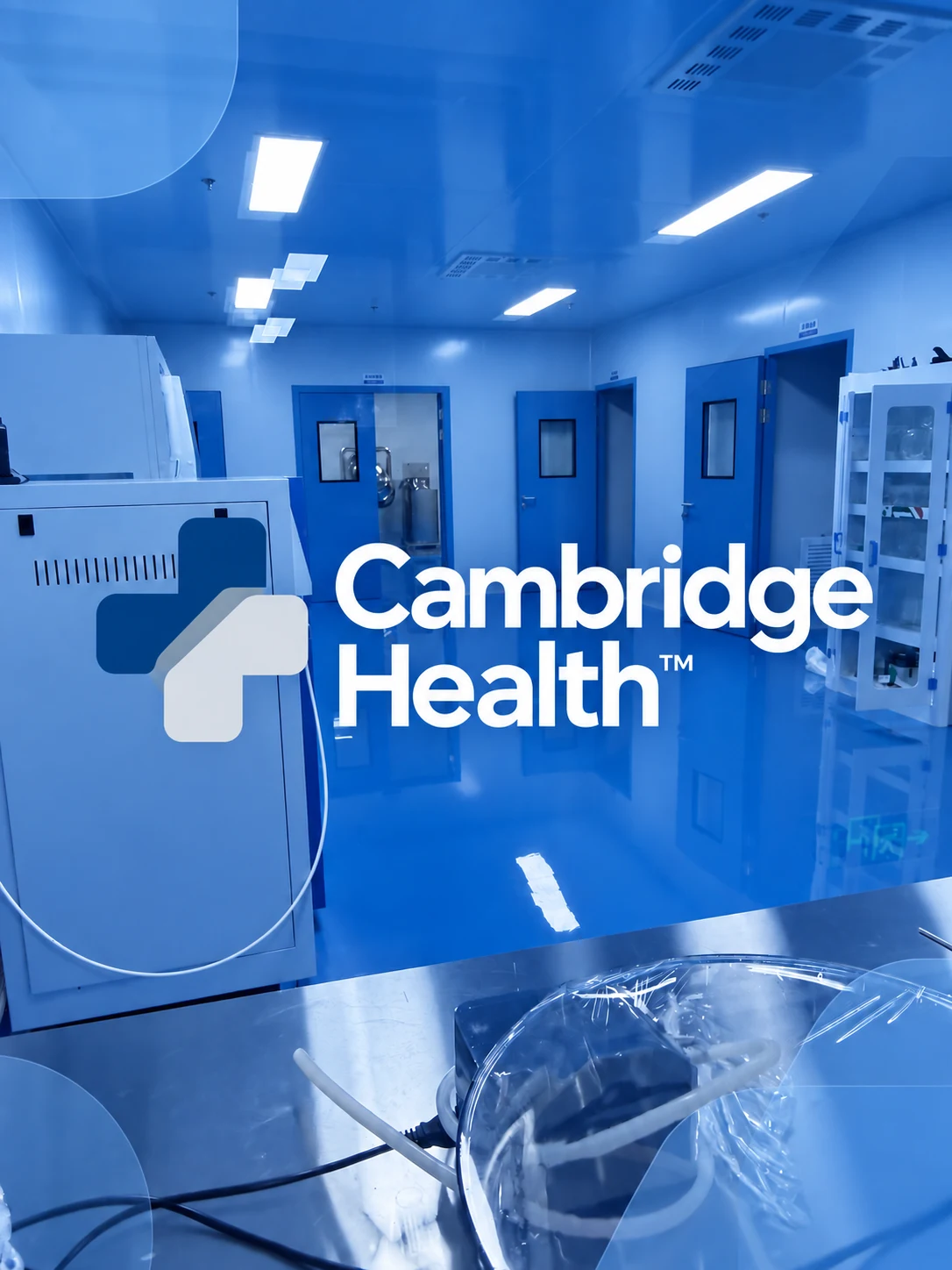 Equipment and work surfaces inside a Cambridge Health production room