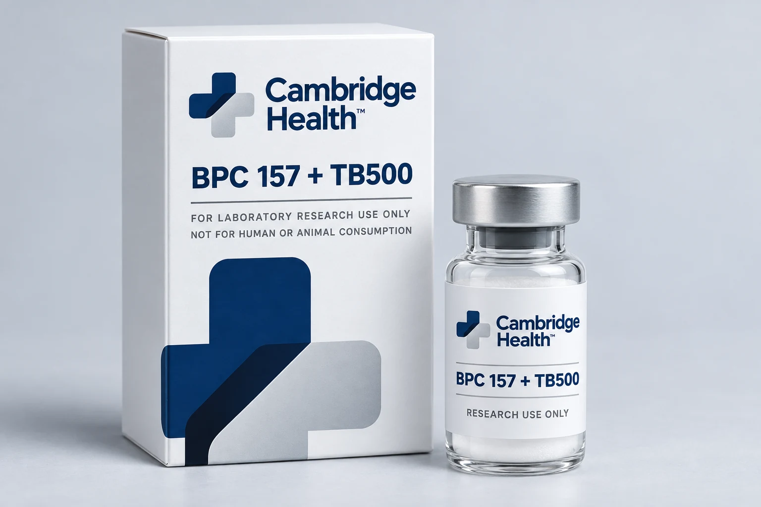 BPC 157 + TB500 Cambridge Health research packaging mock-up